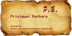 Privigyei Barbara névjegykártya